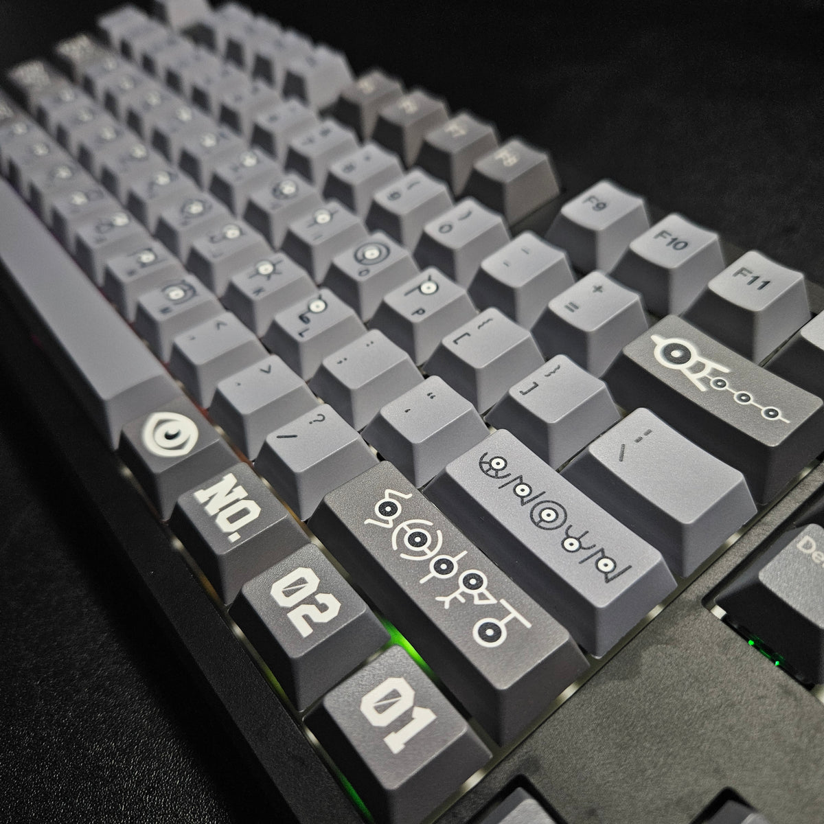 Unknown V2 keyboard angled view with LED display and rotary knob