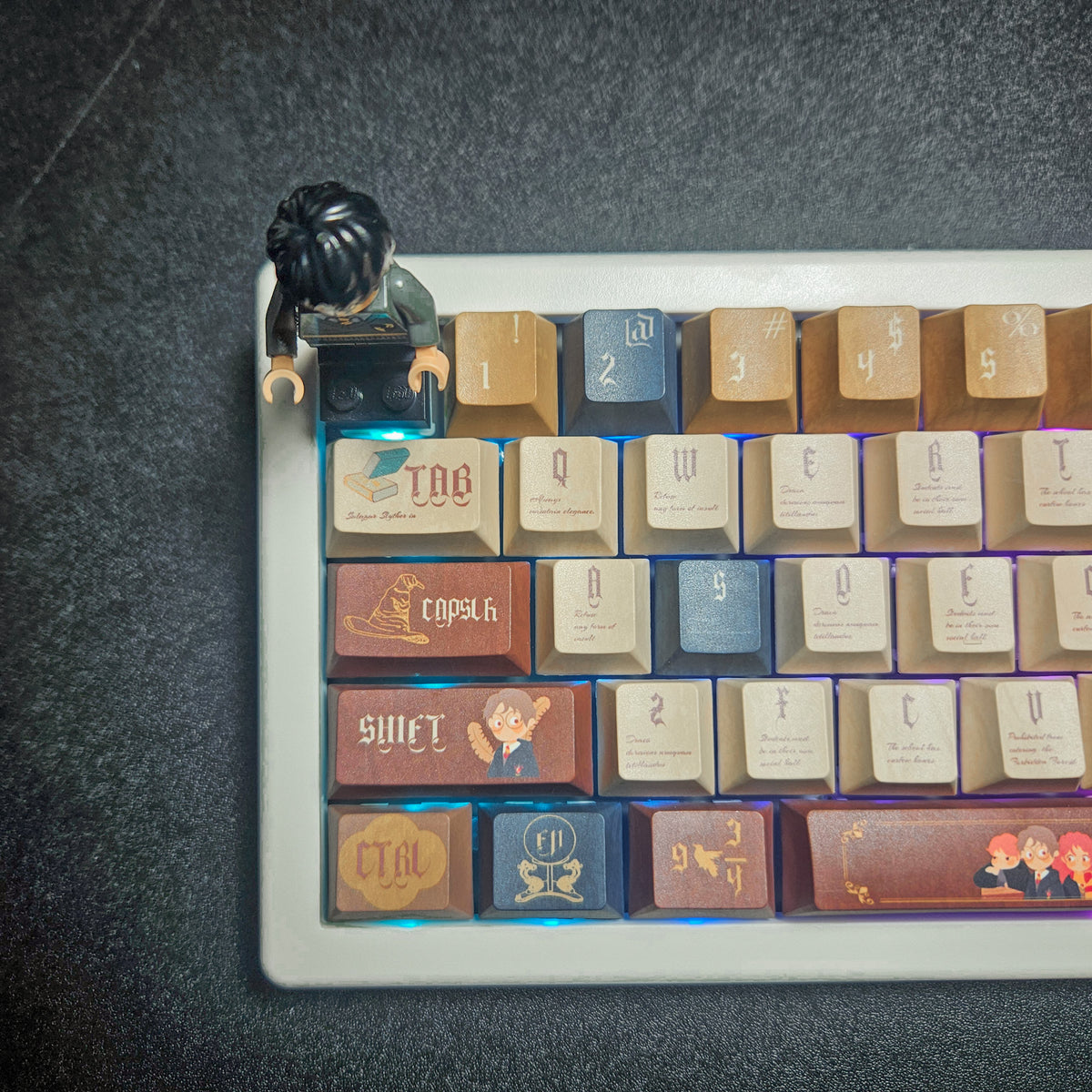 Chosen One V2 keyboard with custom Lego figurine on escape key