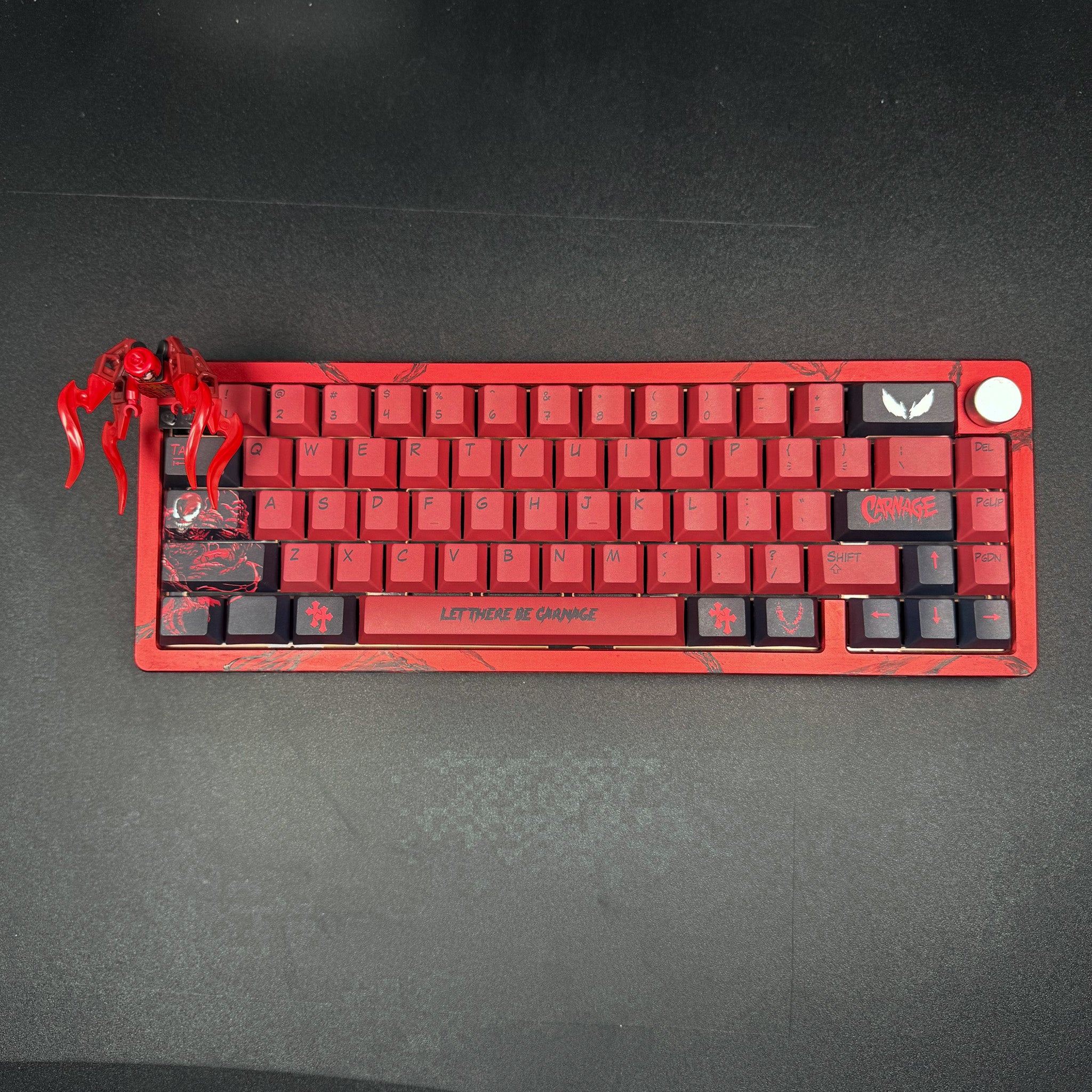 Bloodlust Symbiote keyboard top-down view showing custom reskin artwork