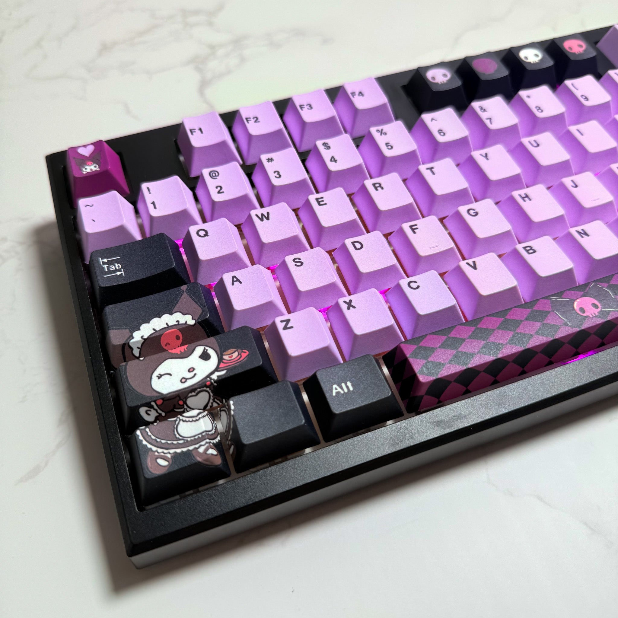 Rebel V2 keyboard top-down view showing dedicated number pad and media controls