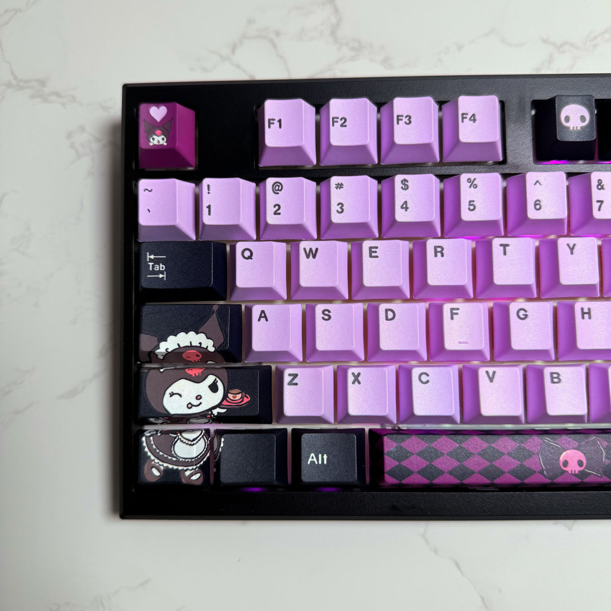 Rebel V2 keyboard angled view with LED display and rotary knob