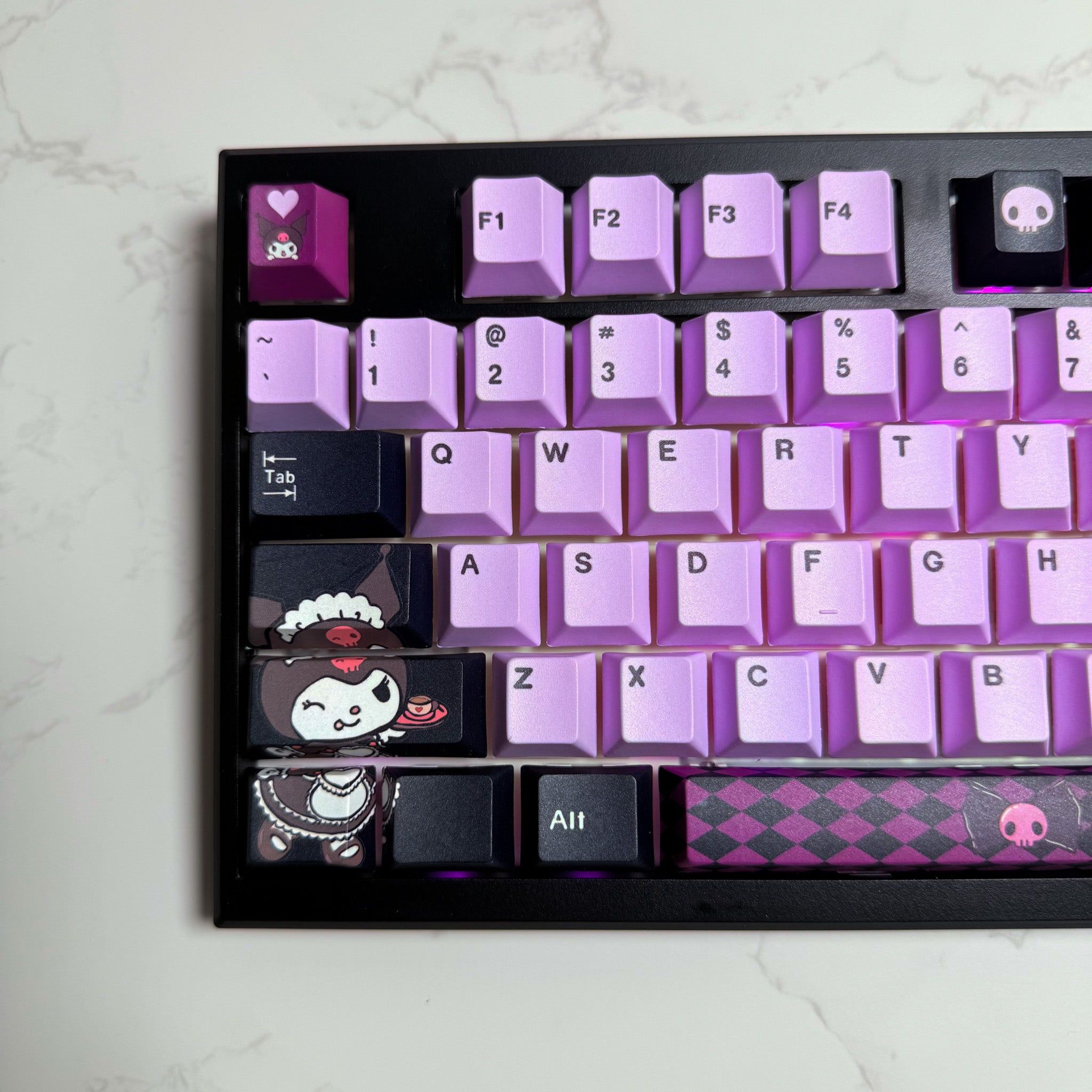 Rebel V2 keyboard angled view with LED display and rotary knob