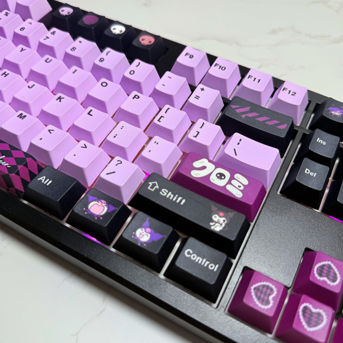 Rebel V2 keyboard side profile showing full-size form factor