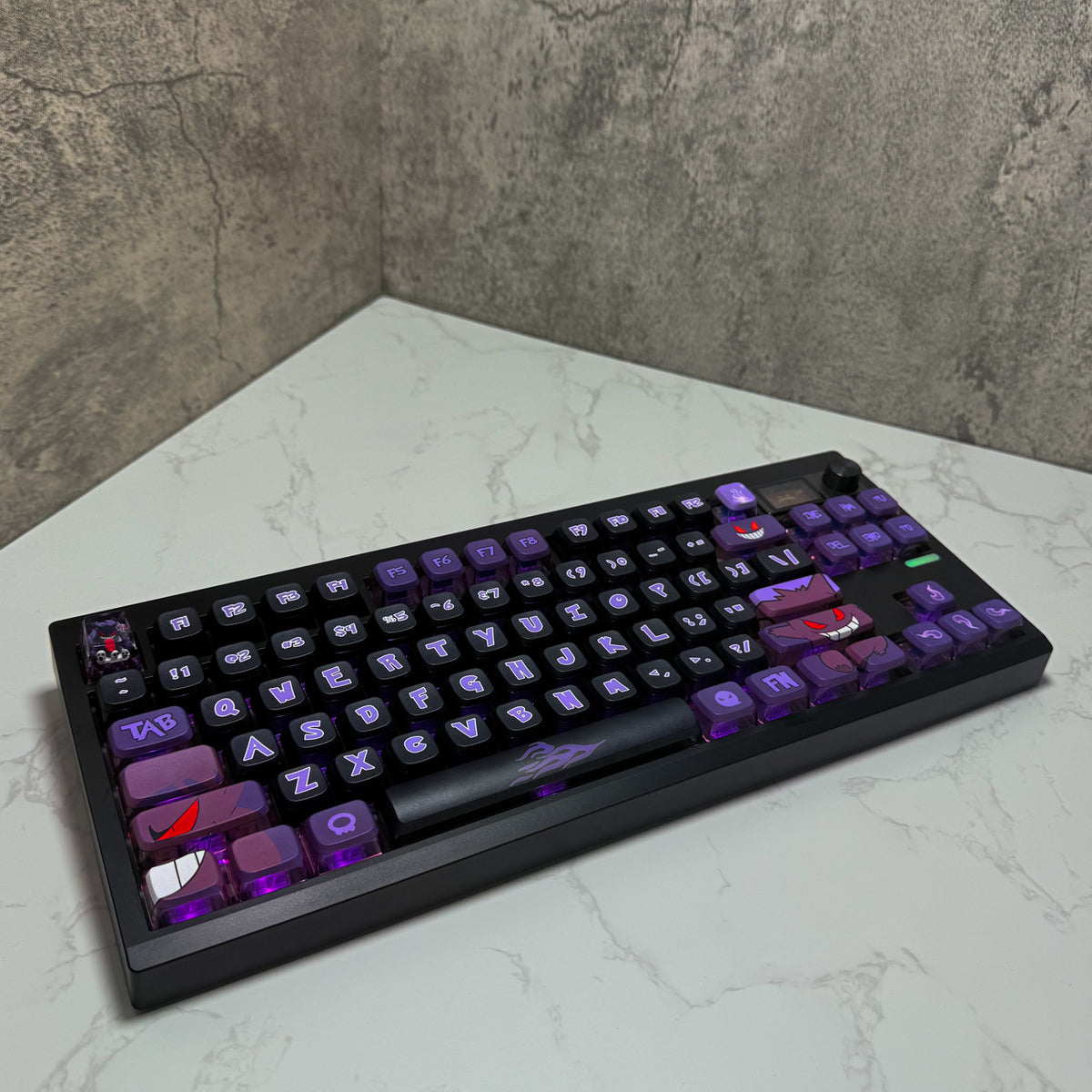 Shadow Specter V2 keyboard close-up of purple legend keycaps