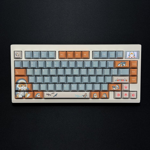 Mofusand keycaps on a GMK81 75 percent keyboard