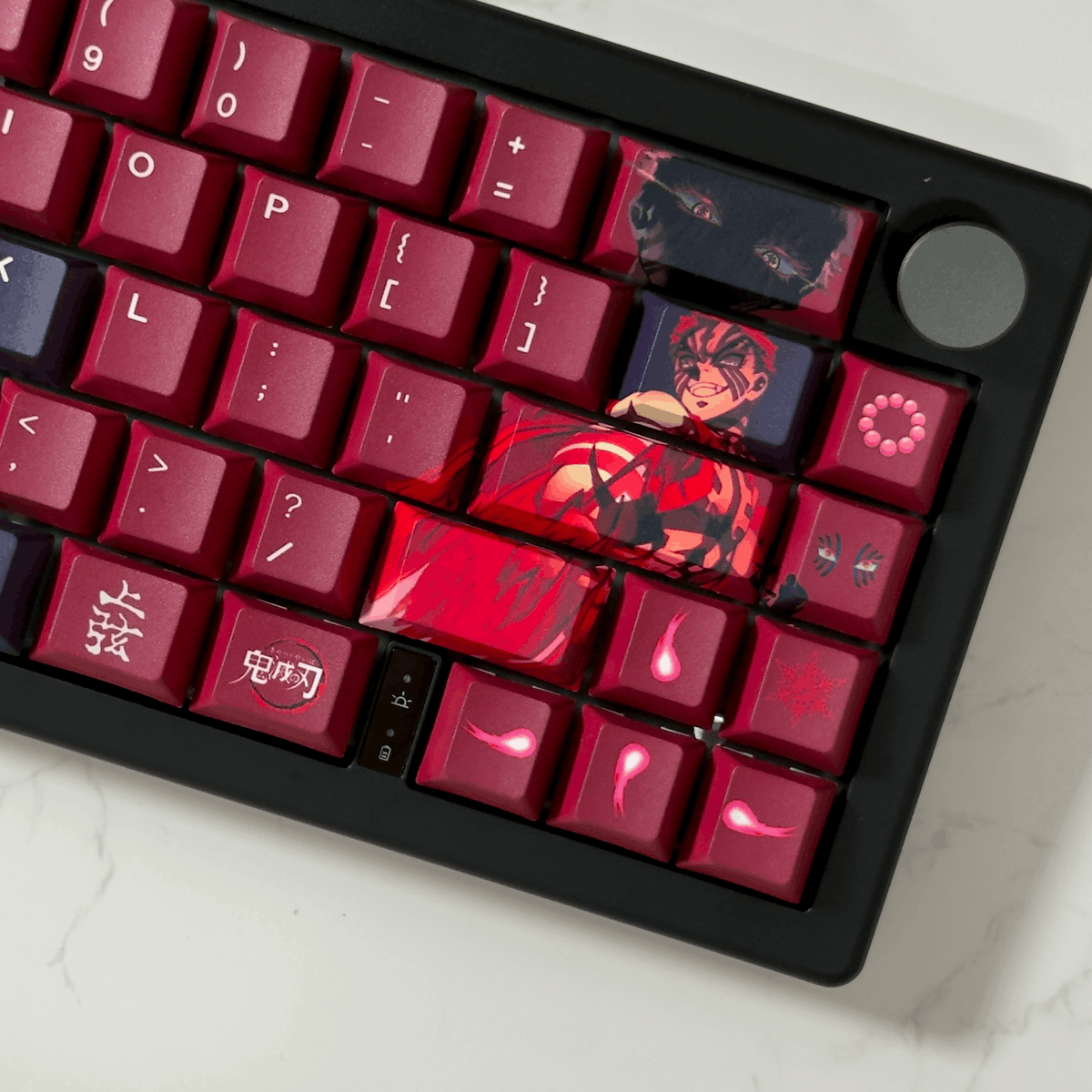 Hakuji V2 keyboard angled view showing keycap legends and detail